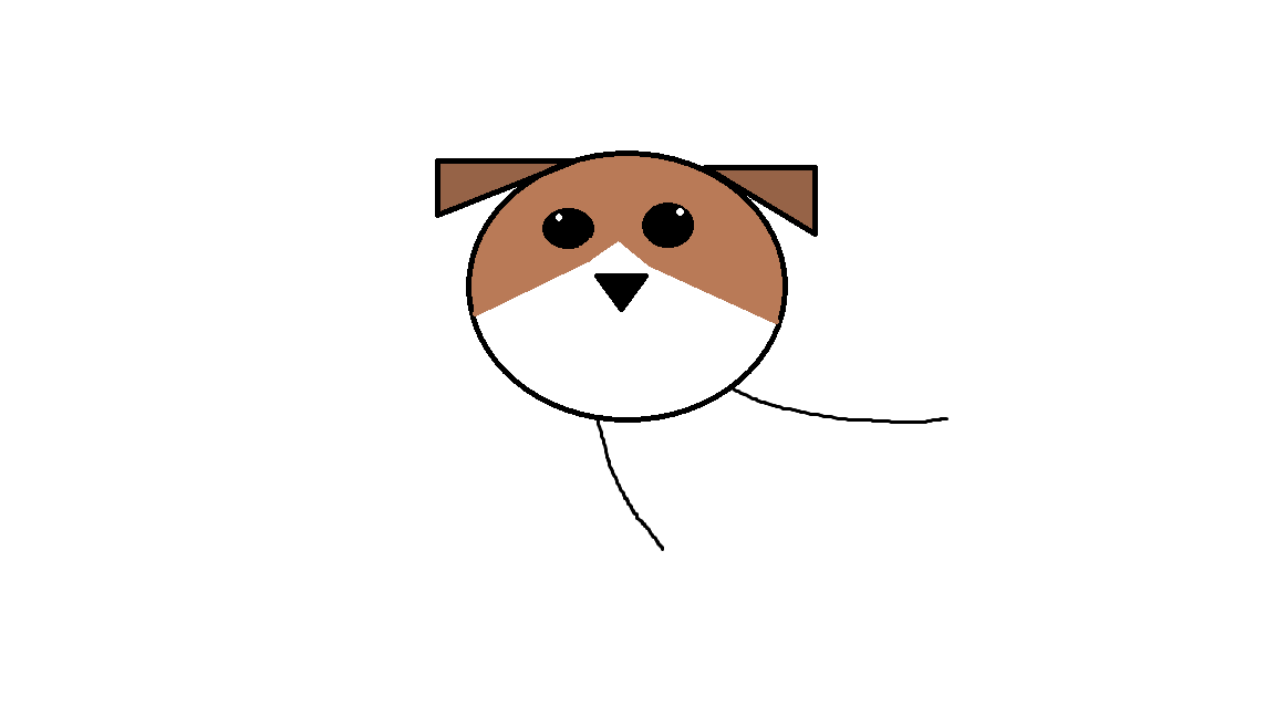 Image of a beagle made using basic geometric shapes